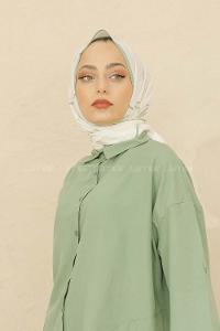 Modalamelif Renkli Baskılı Medine İpeği Şal Çizgi Desen Çağla