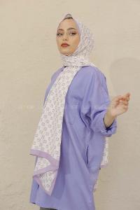 Modalamelif Renkli Baskılı Medine İpeği Şal G Desen