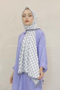 Modalamelif Renkli Baskılı Medine İpeği Şal G Desen