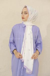 Modalamelif Renkli Baskılı Medine İpeği Şal Mk Desen