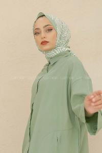 Modalamelif Renkli Baskılı Medine İpeği Şal Zebra Desen Mint