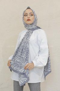 Modalamelif Renkli Baskılı Medine İpeği Şal Zoom Desen