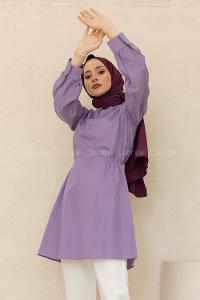 Modalamelif Bel Büzgülü Tunik Lila