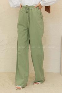 Modalamelif Beli Lastikli Paça Püsküllü  Pantolon Çağla