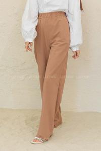 Modalamelif Beli Lastikli Paça Püsküllü  Pantolon Camel