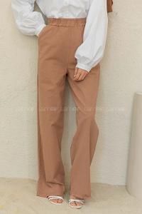Modalamelif Beli Lastikli Paça Püsküllü  Pantolon Camel