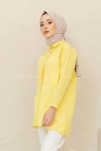 Modalamelif Çift Cepli Poplin Gömlek Sarı