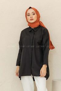 Modalamelif Çift Cepli Poplin Gömlek Siyah