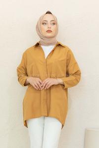 Modalamelif Çift Cepli Poplin Gömlek Taba