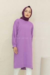 Modalamelif  Düşük Kol Tunik Lila