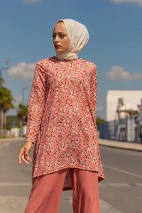 Modalamelif Papatya Desen İkili Takım Pudra