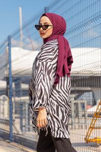 Modalamelif Zebra Desen Gömlek Siyah Beyaz