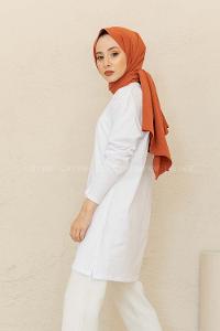 Modalamelif Brooklyn Baskılı Tunik Beyaz