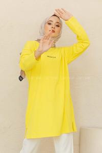 Modalamelif Brooklyn Baskılı Tunik Sarı