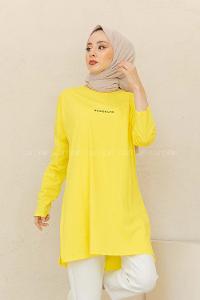 Modalamelif Brooklyn Baskılı Tunik Sarı