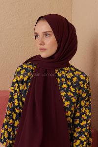 Modalamelif Patlıcan Moru  Medine İpeği Şal