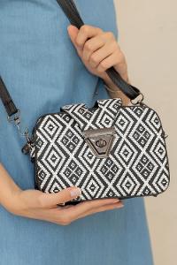 Modalamelif Eva Kilim Desen Çanta Siyah