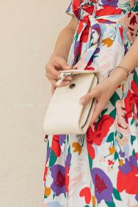 Modalamelif Metal Tokalı Mesenger Çanta Krem