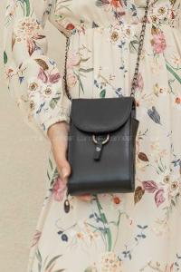 Modalamelif Metal Tokalı Mesenger Çanta Siyah