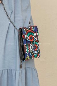 Modalamelif Metal Tokalı Pop-Art Mesenger Çanta Siyah