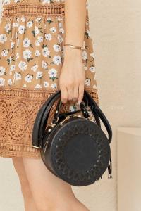 Modalamelif Püsküllü Silindir Çapraz Çanta Siyah