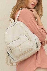 Modalamelif  Saten Sırt Çantası Krem