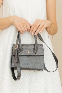 Modalamelif Trok Detaylı Çapraz Çanta Gri