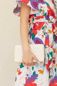 Modalamelif Zincir Askılı Kapitone Çapraz Çanta Krem