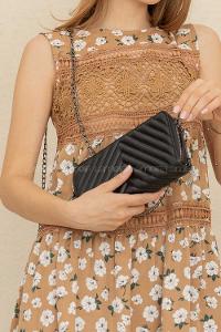 Modalamelif Zincir Askılı Kapitone Çapraz Çanta Siyah