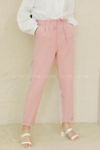 Modalamelif Beli Lastikli Pantolon Pudra
