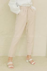 Modalamelif Beli Lastikli Pantolon Taş Rengi