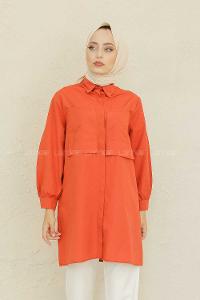 Modalamelif Çift Cepli Tunik Koyu Kiremit