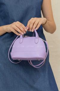 Modalamelif Deri Görünümlü Düz Renk Çapraz Çanta Lila