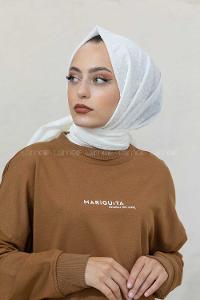 Modalamelif Ekru Lüks Ponpon Şal