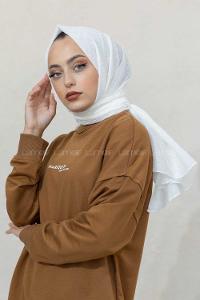 Modalamelif Ekru Lüks Ponpon Şal