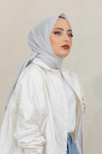 Modalamelif Gümüş %100 Cotton Şal
