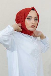 Modalamelif Kiremit Lüks Ponpon Şal