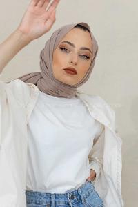 Modalamelif Koyu Vizonrengi %100 Cotton Şal