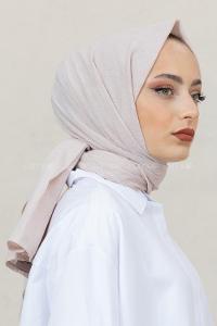 Modalamelif Krem Taşlanmış Pamuk Vual Şal