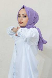 Modalamelif Lila Lüks Ponpon Şal