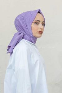 Modalamelif Lila Lüks Ponpon Şal