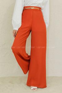 Modalamelif Parlak Kemerli Salaş Pantolon Kiremit