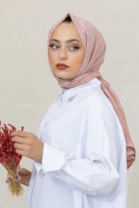 Modalamelif Pastel Pudra Taşlanmış Pamuk Vual Şal