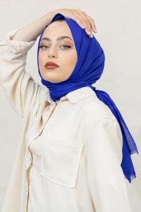 Modalamelif Saks Mavi Pötikare Şal