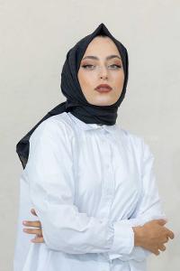 Modalamelif Siyah Lüks Ponpon Şal