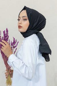 Modalamelif Siyah Lüks Ponpon Şal