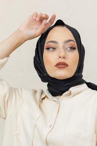 Modalamelif Siyah Pötikare Şal