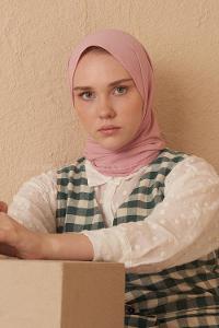 Modalamelif Soft Pembe  Medine İpeği Şal