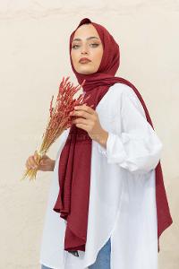 Modalamelif Keten Caz Şal Bordo