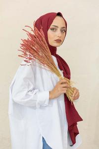 Modalamelif Keten Caz Şal Bordo
